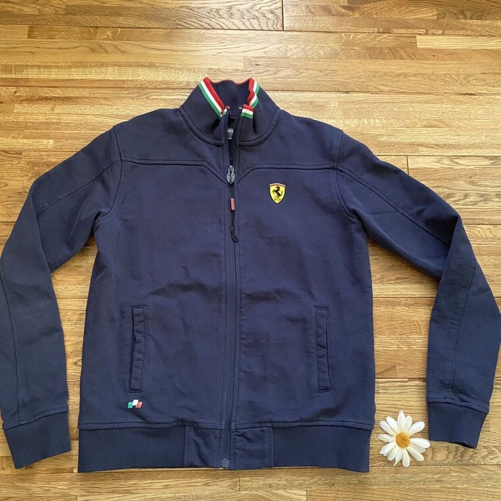 Blue Ferrari zip up jacket  size 11/12